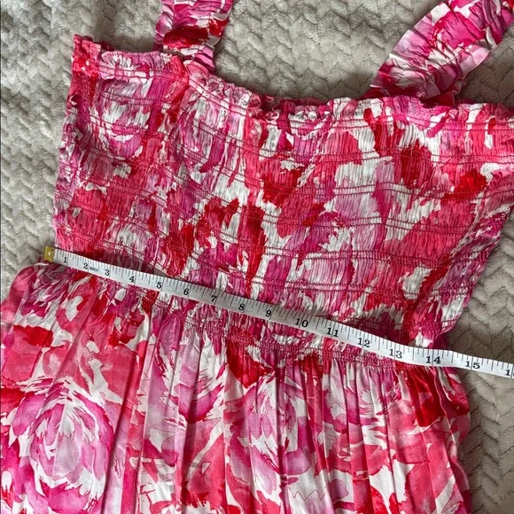 Calvin Klein Pink Floral Maxi Dress Size 8 - Picture 8 of 8